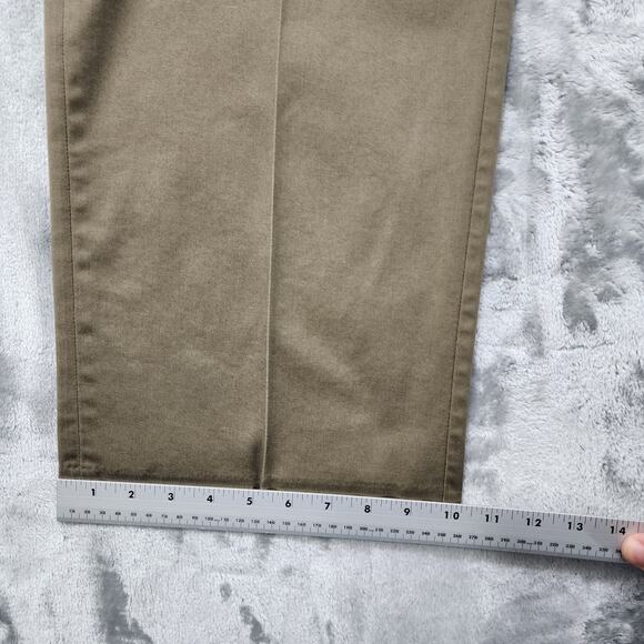 HAGGAR Pants Mens 42X29 Brown Premium No Iron Khaki Classic Fit No Iron Khaki - Picture 12 of 13